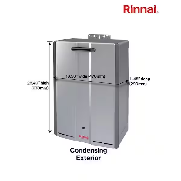 Rinnai Super High Efficiency Plus 11 GPM Residential 199,000 BTU Exterior Natural Gas Tankless Water Heater